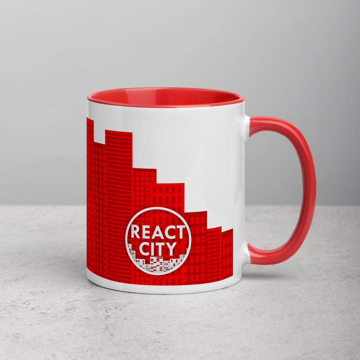 Cityscape - Mug with Color Inside 11oz